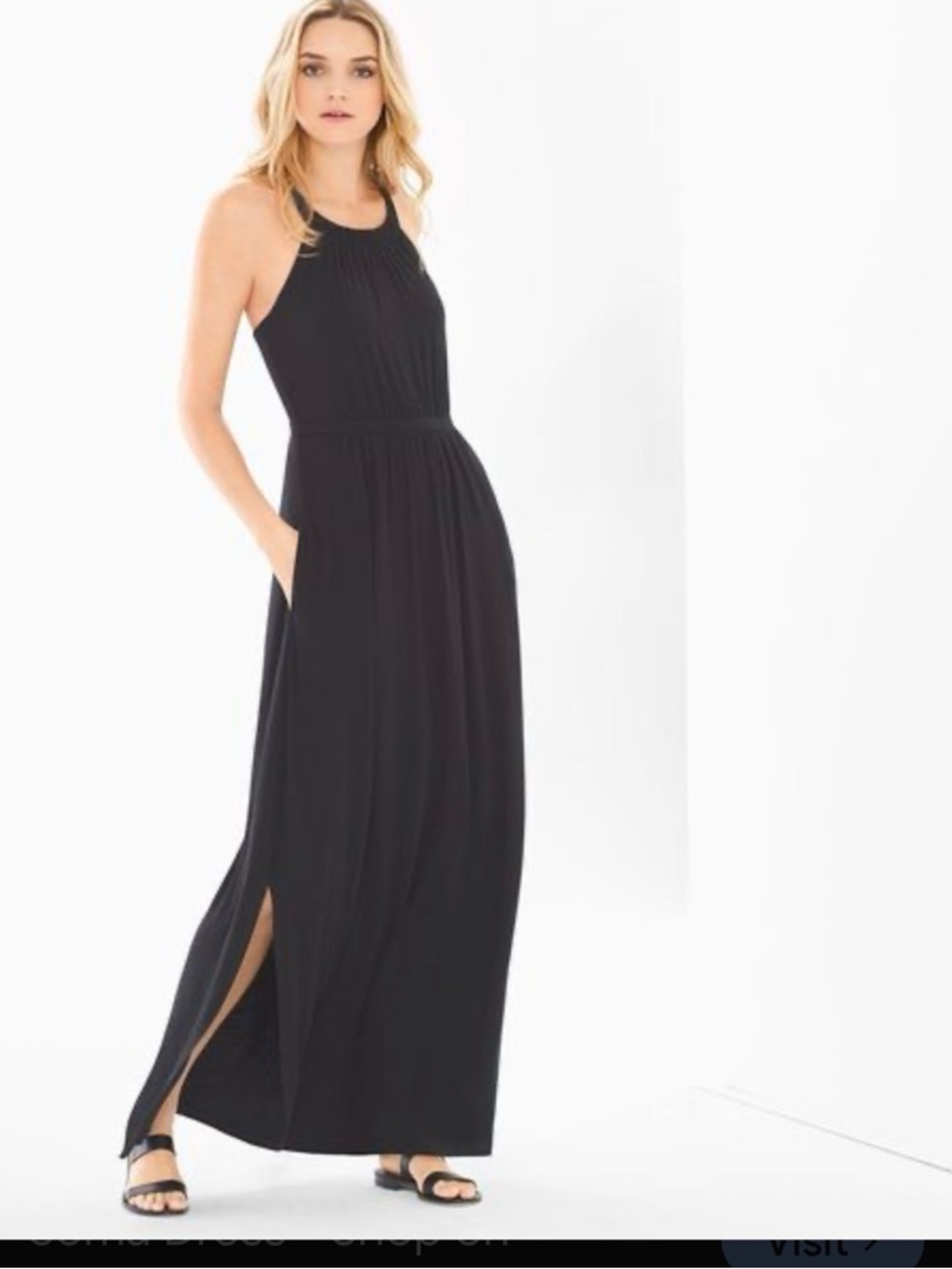 Soma Soft Jersey Halter Maxi Dress with Pockets
